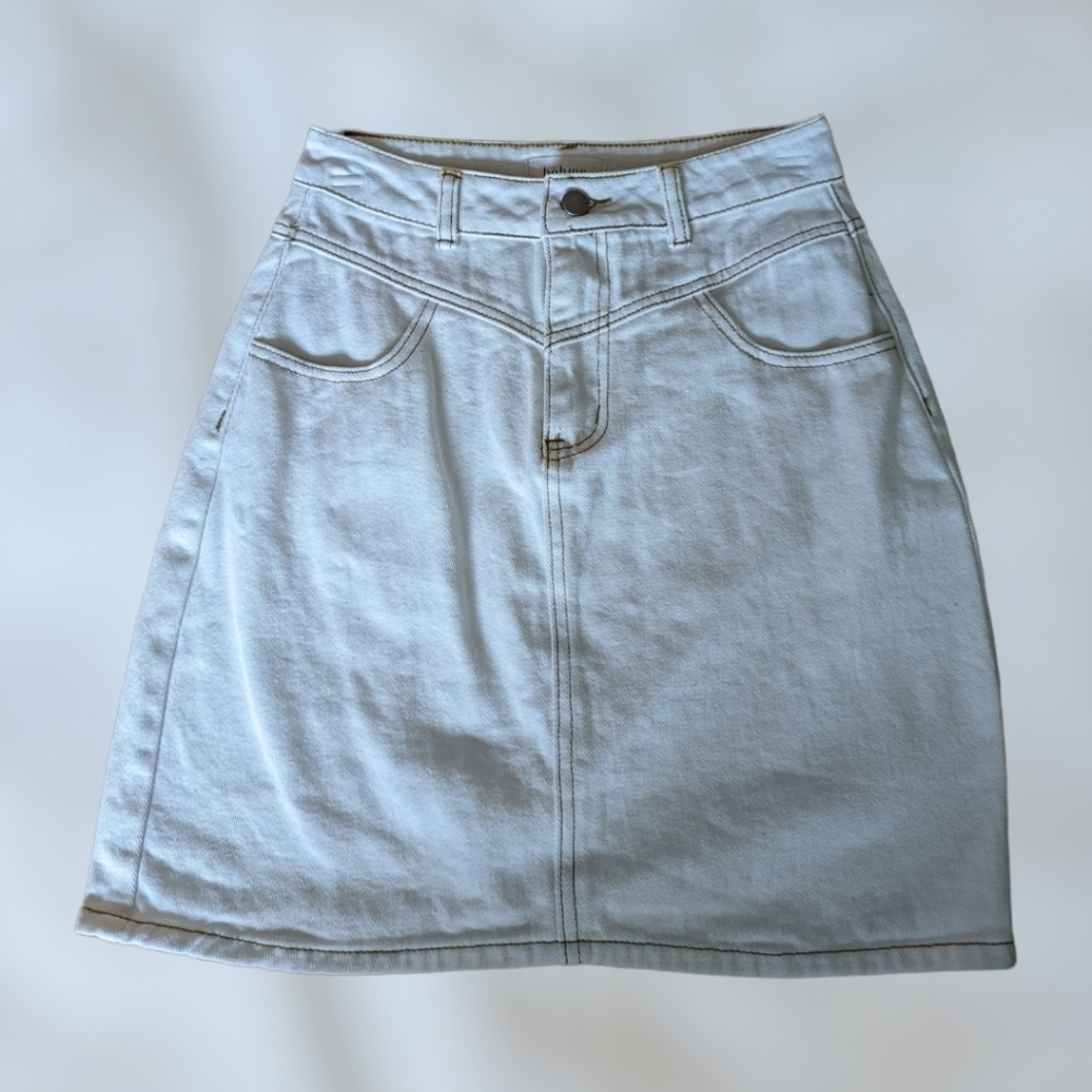 Bohme White Denim Skirt